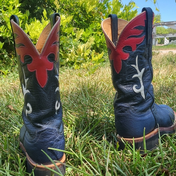 Ladies Lucchese 2000 NavyBlue Western Boots RARE - Picture 2 of 8
